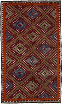Vintage Anatolian Jijim Rug - 6' 4" x 10' 7" (76" x 127")