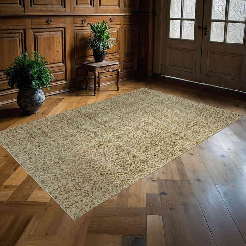 Alfombra Vintage Turca Anudada a Mano - 179 cm x 268 cm - K0060784