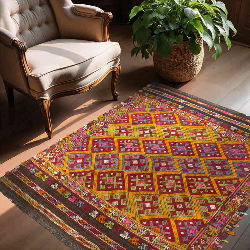 Alfombra Afyon Jijim Vintage - 131 cm x 155 cm - K0060816