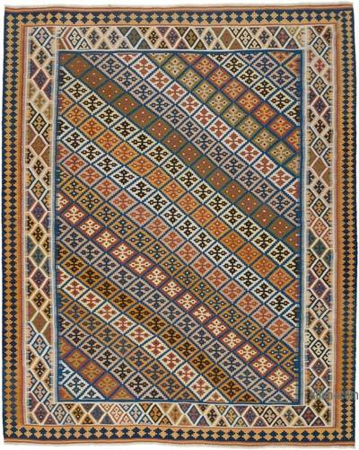 Multicolor Vintage Shiraz Kilim Rug - 8' 11" x 11'  (107 in. x 132 in.)