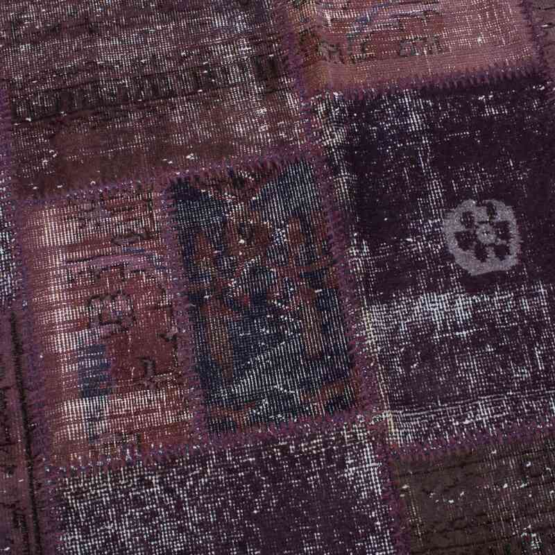 Purple Patchwork Hand-Knotted Turkish Rug - 4' 10" x 6' 8" (58" x 80") - K0060858