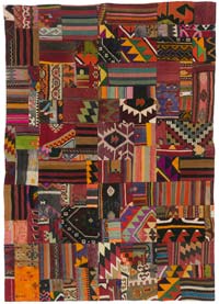 Alfombra Kilim de Retazos - 166 cm x 232 cm