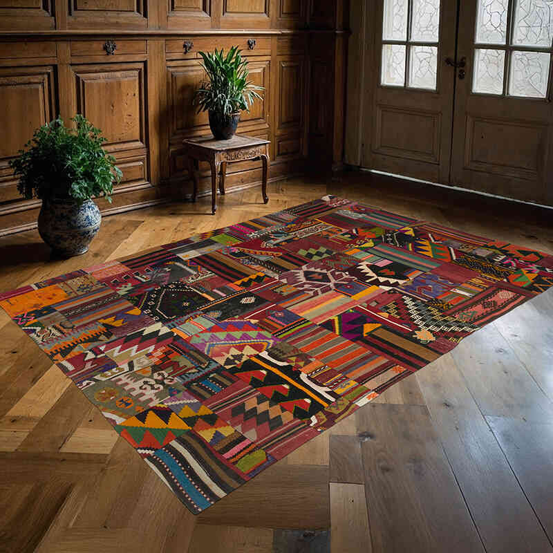 Patchwork Kilim Rug - 5' 5" x 7' 7" (65" x 91") - K0060862