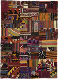 Alfombra Kilim de Retazos - 138 cm x 187 cm