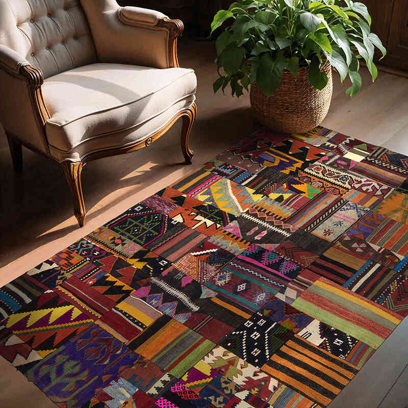 Patchwork Kilim - 138 cm x 187 cm - K0060863