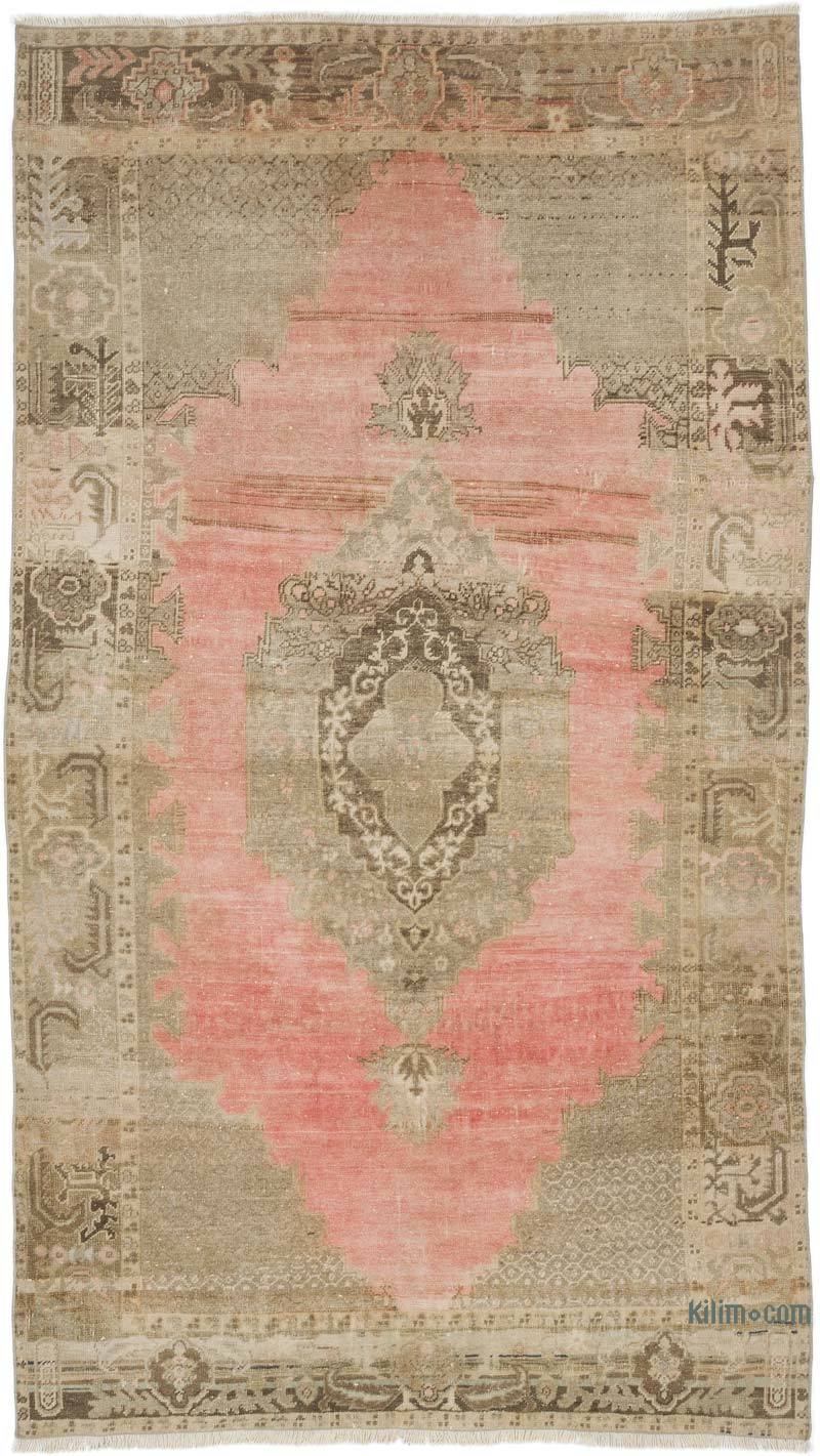 Alfombra Vintage Turca Anudada a Mano - 128 cm x 222 cm - K0060920