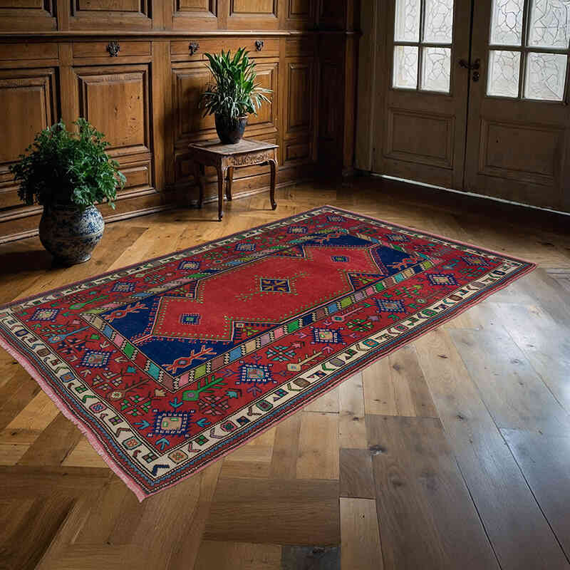 Vintage Turkish Hand-Knotted Rug - 4' 6" x 7' 3" (54" x 87") - K0060927