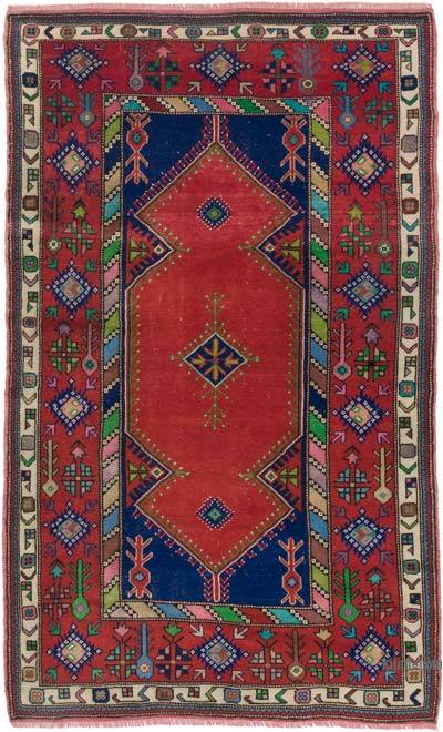 Alfombra Vintage Turca Anudada a Mano - 136 cm x 221 cm