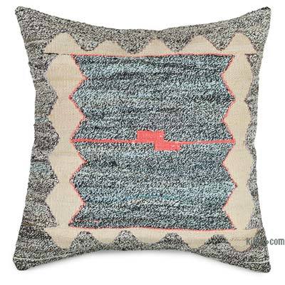 Kilim Pillow Cover - 1' 8" x 1' 8" (20 in. x 20 in.)