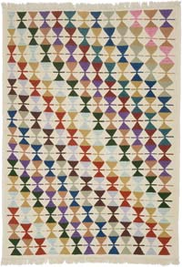New Handwoven Turkish Kilim Rug - 4' 11" x 6' 11" (59" x 83")