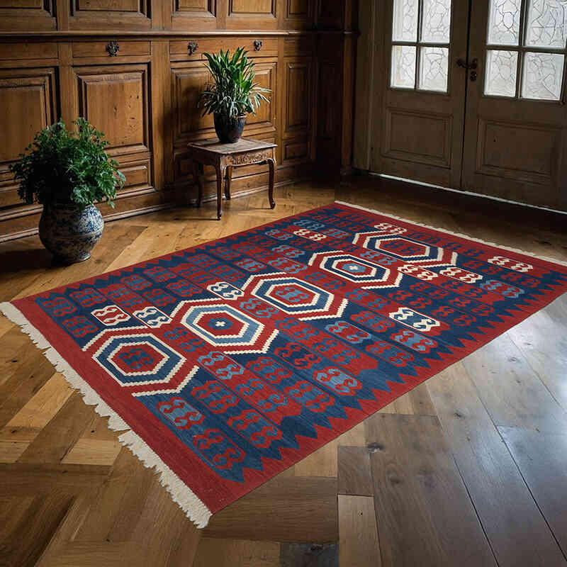 Yeni Kök Boya El Dokuma Kilim - 178 cm x 241 cm - K0061023