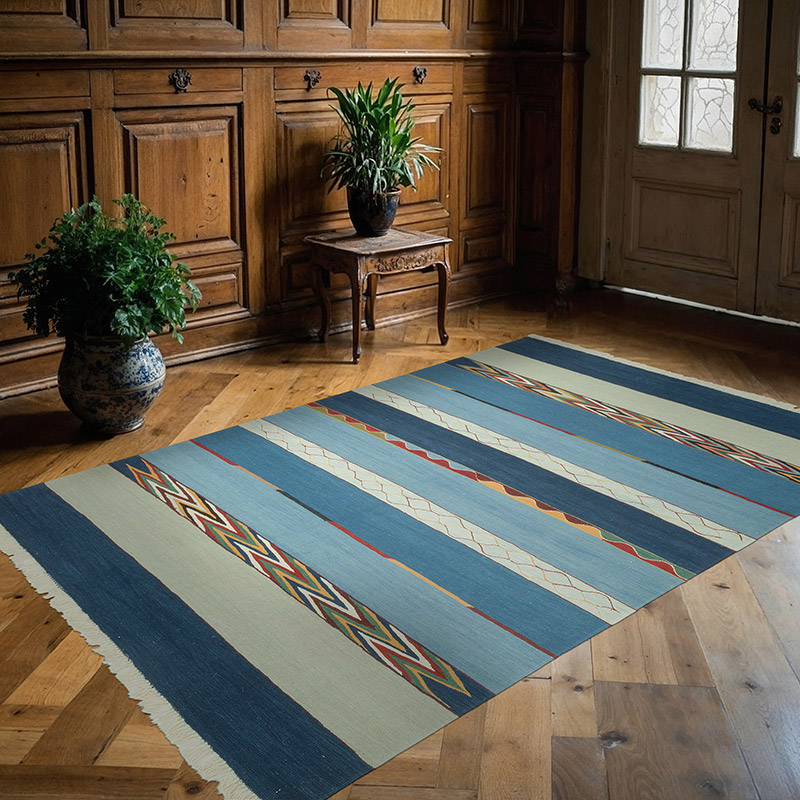 New Handwoven Turkish Kilim Rug - 5' 11" x 8' 6" (71" x 102") - K0061027