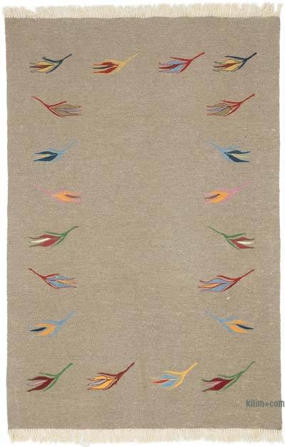 新的手工编织土耳其Kilim地毯- 4' x 5' 11