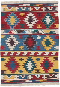 New Handwoven Turkish Kilim Rug - 3' 1" x 4' 3" (37" x 51")