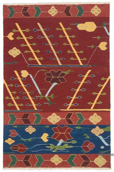 Red New Handwoven Turkish Kilim Rug - 4'  x 6' 3" (48 in. x 75 in.)