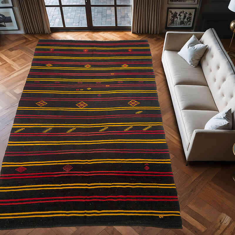 Alfombra Vintage Anatolian Kilim - 220 cm x 415 cm - K0061098