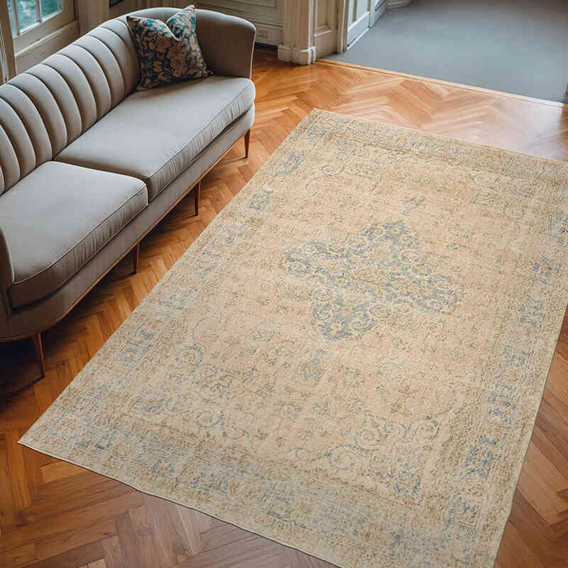 Alfombra Vintage Turca Anudada a Mano - 207 cm x 310 cm - K0061126