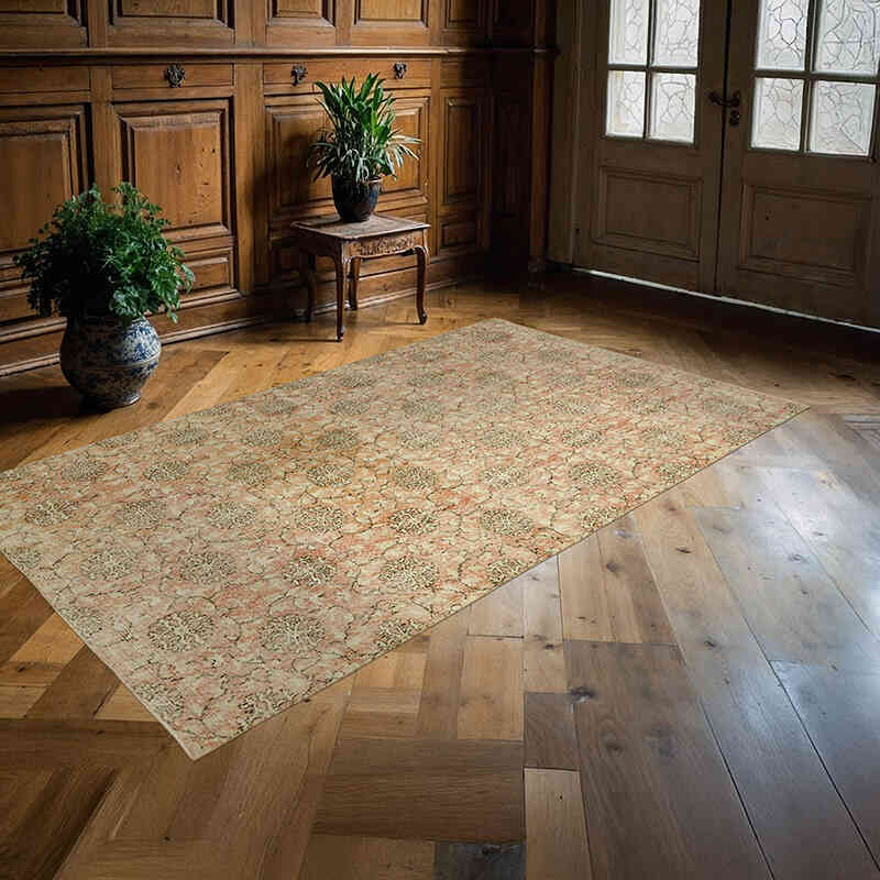Alfombra Vintage Turca Anudada a Mano - 147 cm x 252 cm - K0061158