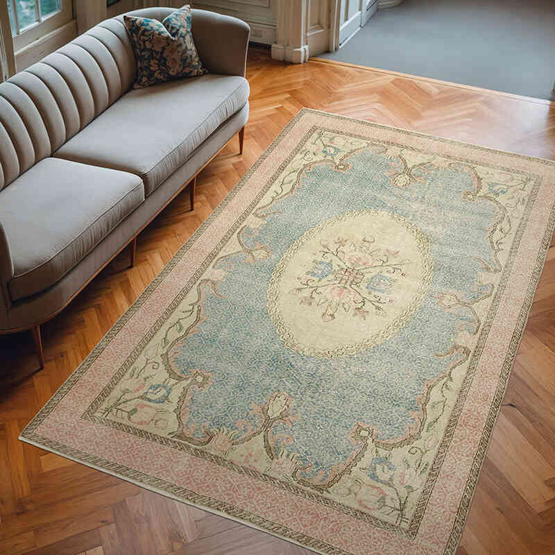 El Dokuma Vintage Halı - 197 cm x 304 cm - K0061169