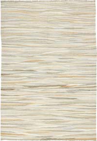 Beige New Contemporary Handwoven Kilim Rug - 8' 1" x 11' 10" (97" x 142") - Vintage Yarn