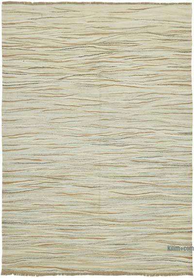 Bej New Contemporary Handwoven Kilim Rug - 248 cm x 350 cm - Vintage Yarn