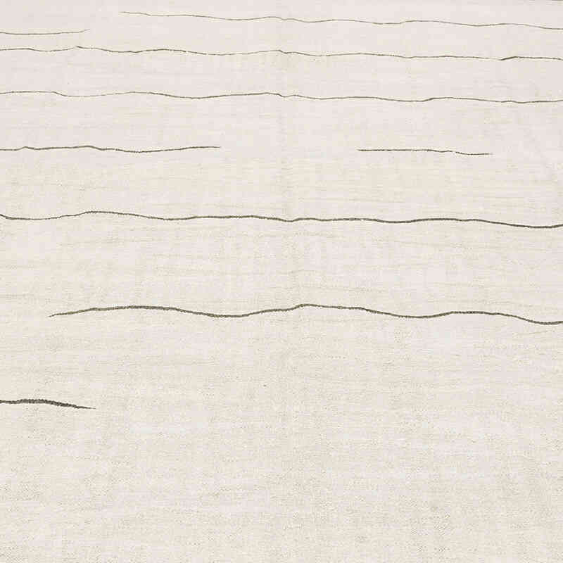 Bej New Contemporary Handwoven Kilim Rug - 283 cm x 414 cm - Vintage Yarn - K0061231