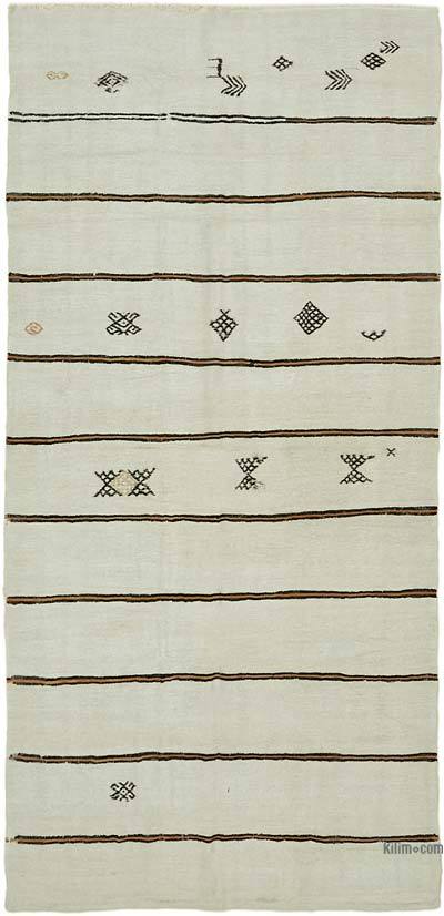 复古Anatolian大麻Kimp -Kilim地毯-5'10“ x 12'2”（70英寸x 146英寸）