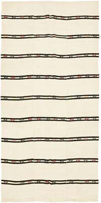 Vintage Anatolian Hemp Kilim Rug - 6' 4" x 12' 4" (76" x 148")