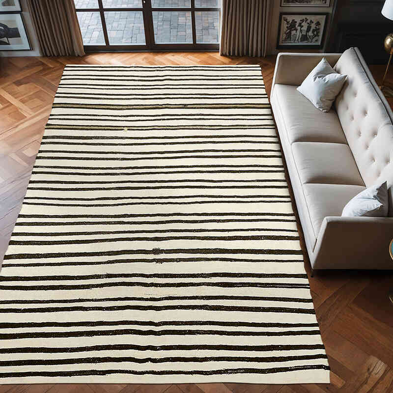 Vintage Anatolian Hemp Kilim Rug - 7' 3" x 12' 3" (87" x 147") - K0061298