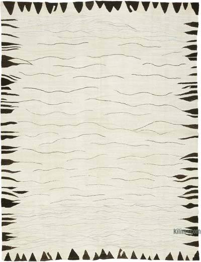 Bej New Contemporary Handwoven Kilim Rug - 271 cm x 352 cm - Vintage Yarn