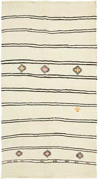 Vintage Anatolian Hemp Kilim Rug - 6' 7" x 11' 10" (79" x 142")
