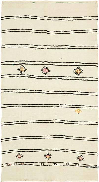 Bej Vintage Anadolu Kendir Kilim - 200 cm x 360 cm