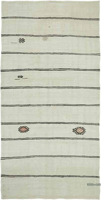 米色复古Anatolian大麻Kimp地毯-6'2“ x 11'10”（74英寸x 142英寸）