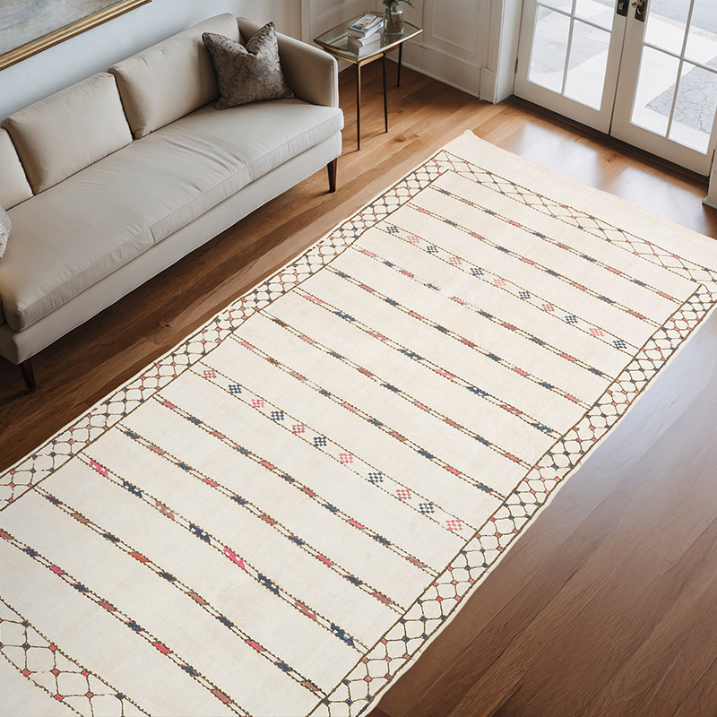 Beige Alfombra Vintage Turco Kilim - 164 cm x 330 cm - K0061306