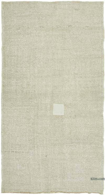 米色复古Anatolian大麻Kimp -Kilim地毯-5'1“ x 9'6”（61英寸x 114英寸）