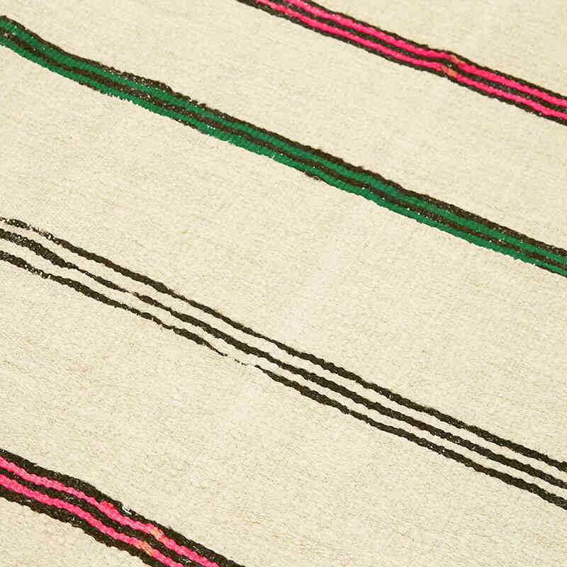 Bej Vintage Anadolu Kendir Kilim - 195 cm x 340 cm - K0061313