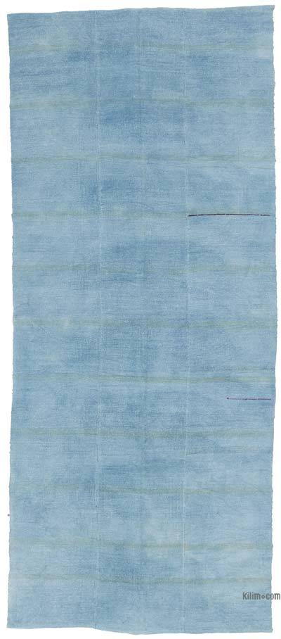 Açık Mavi Vintage Anadolu Kendir Kilim - 168 cm x 394 cm