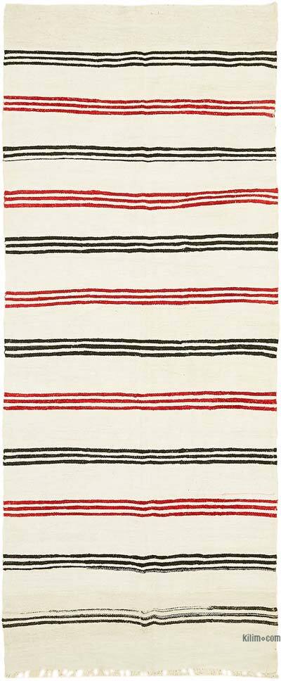 Bej Vintage Anadolu Kendir Kilim - 167 cm x 390 cm