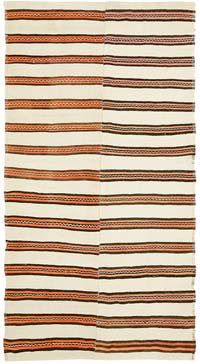 Vintage Anatolian Hemp Kilim Rug - 6' 1" x 11' 5" (73" x 137")