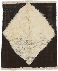 Beige, Brown New Turkish Tulu Rug - 4' 3" x 4' 9" (51" x 57")