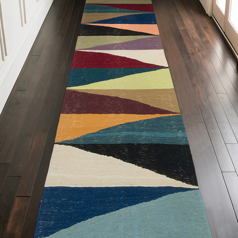 New Handwoven Turkish Kilim Rug - 3' 4" x 10' 3" (40" x 123") - K0061375