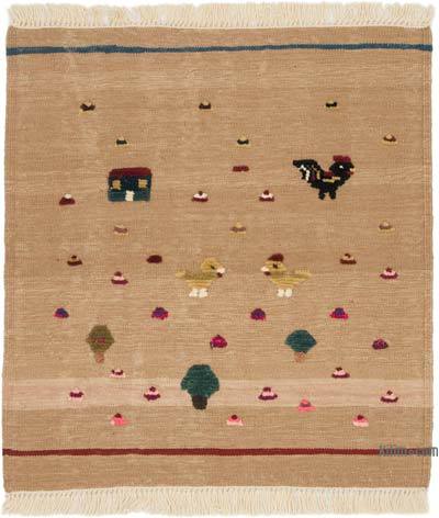 New Handwoven Turkish Kilim Rug - 2' 11" x 3' 2" (35 in. x 38 in.)