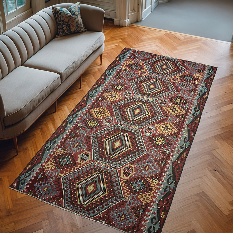 Vintage Esme Kilim Rug - 5' 3" x 10' 2" (63" x 122") - K0061410