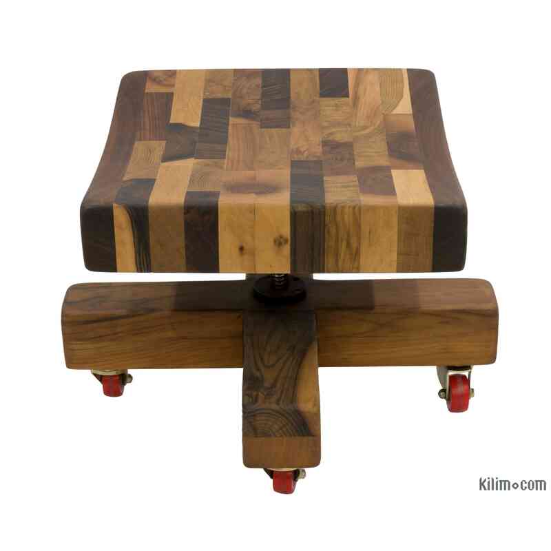 Swivel Wooden Stool - Unique, Handmade - K0061434