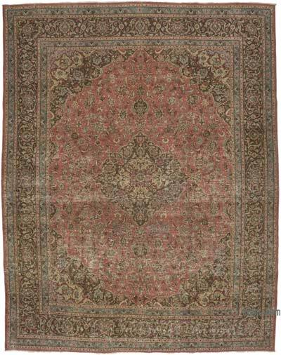 Beige Vintage Hand-Knotted Oriental Rug - 12' 4" x 9' 8" (148 in. x 116 in.)