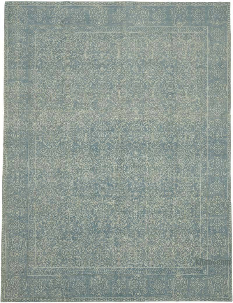 Blue New Hand-Knotted Rug - 9'  x 12'  (108 in. x 144 in.) - K0061487