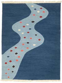 Blue New Handwoven Turkish Kilim Rug - 6'  x 7' 11" (72" x 95")