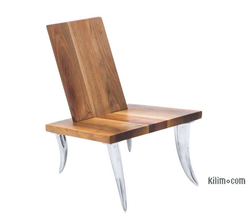 Döküm Aluminyum Ayaklı Masif Ceviz Sandalye - K0061521