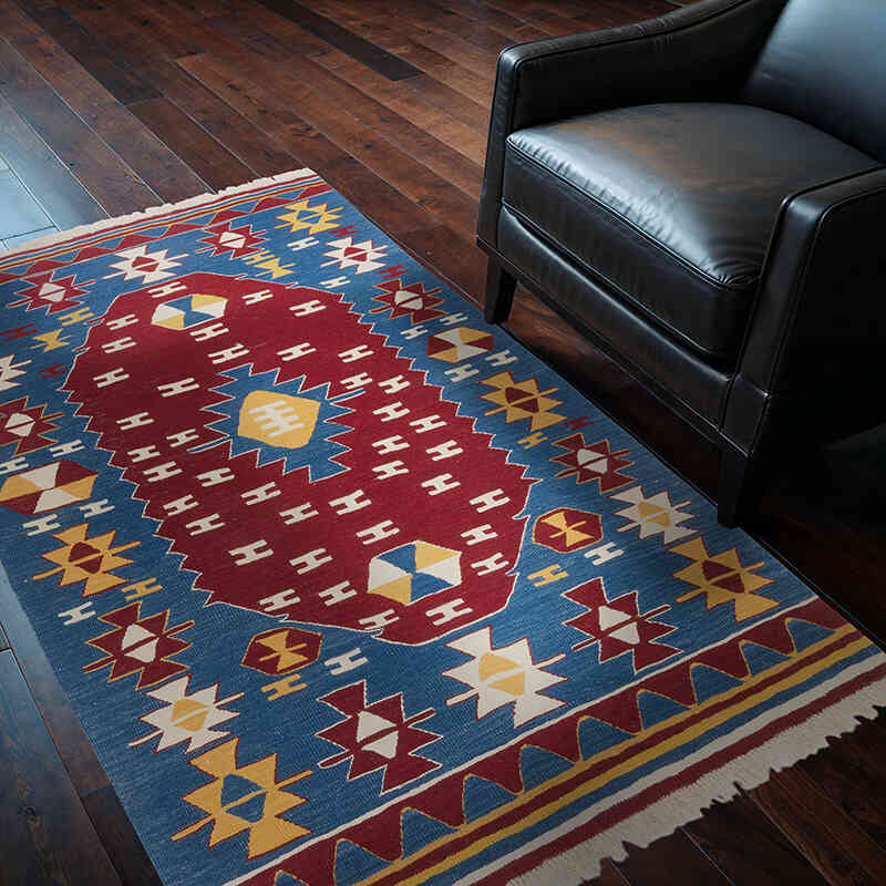 Yeni Kök Boya El Dokuma Kilim - 124 cm x 184 cm - K0061677