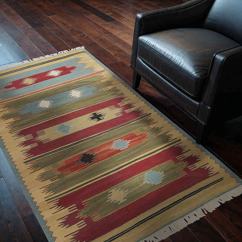 New Handwoven Turkish Kilim Rug - 3' 10" x 5' 11" (46" x 71") - K0061683